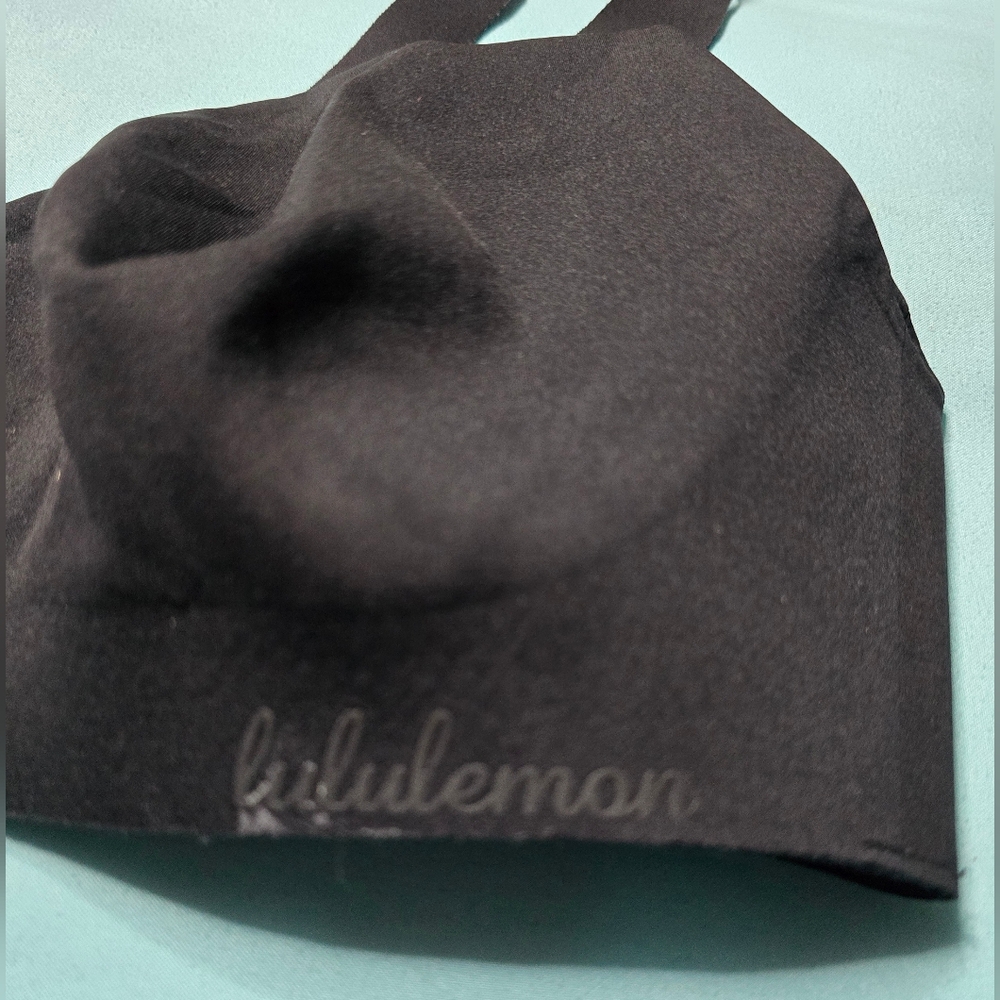 Lululemon Athletica Bra Size 36B Lulu Black Support Seamless Bra Top T-shirt 36 - Picture 2 of 5
